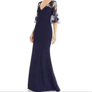 Aidan mattox royal blue evening gown sequin sleeve